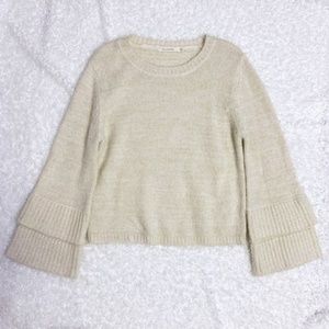 ELLISON sparkle fluffy soft bell sleeve sweater S